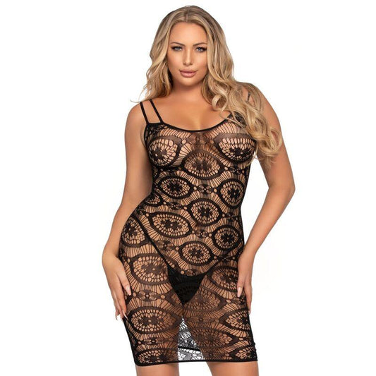 LEG AVENUE - MINI VESTIDO DE GANCHILLO NEGRO - Sensuana.es