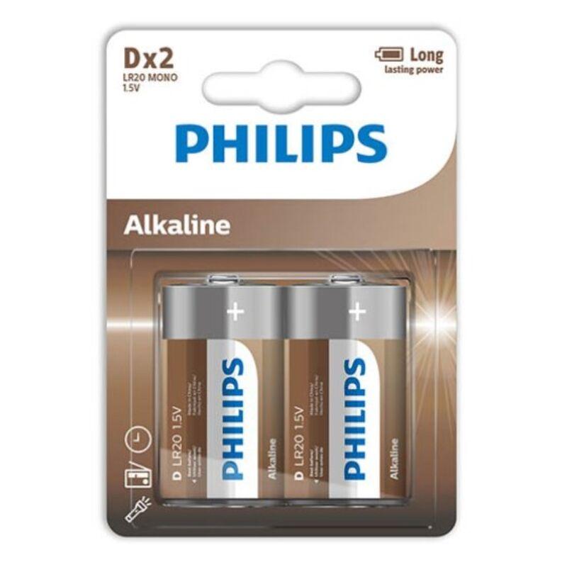 PHILIPS - ALKALINE PILA D LR20 BLISTER*2 - Sensuana.es