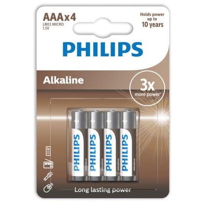 PHILIPS - ALKALINE PILA AAA LR03 BLISTER*4 - Sensuana.es