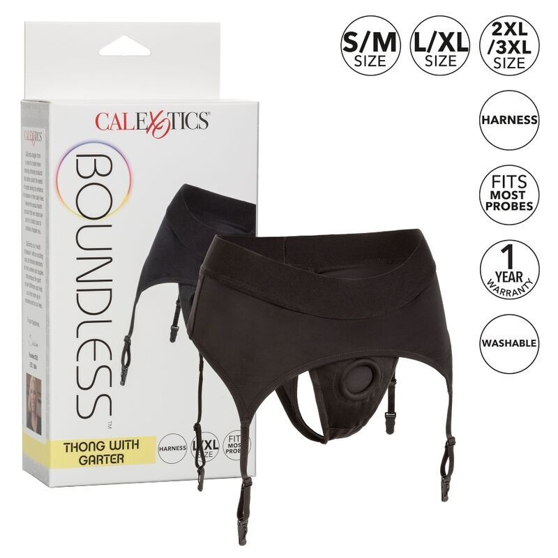 CALEXOTICS - BOUNDLESS THONG HARNESS WITH GARTER S/M