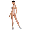 PASSION - WOMAN BS086 BODYSTOCKING BLANCO TALLA UNICA