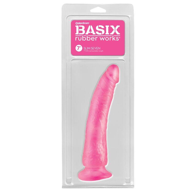 BASIX - PENE DE GELATINA SLIM 19 CM ROSA - Sensuana.es