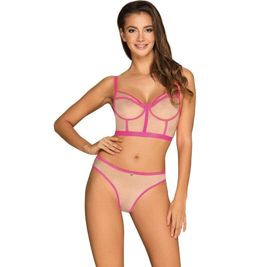 OBSESSIVE - NUDELIA SET DOS PIEZAS ROSA S/M - Sensuana.es