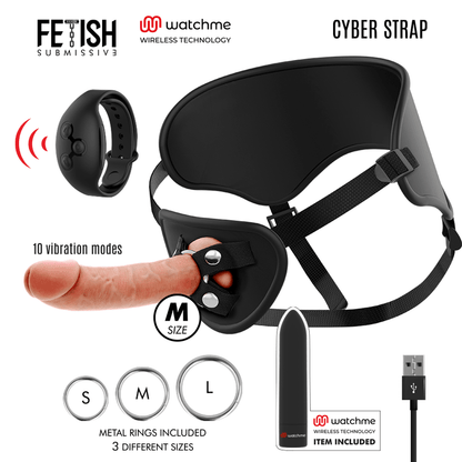 FETISH SUBMISSIVE CYBER STRAP - ARNES CON DILDO Y BALA CONTROL REMOTO TECNOLOGIA WATCHME M - Sensuana.es