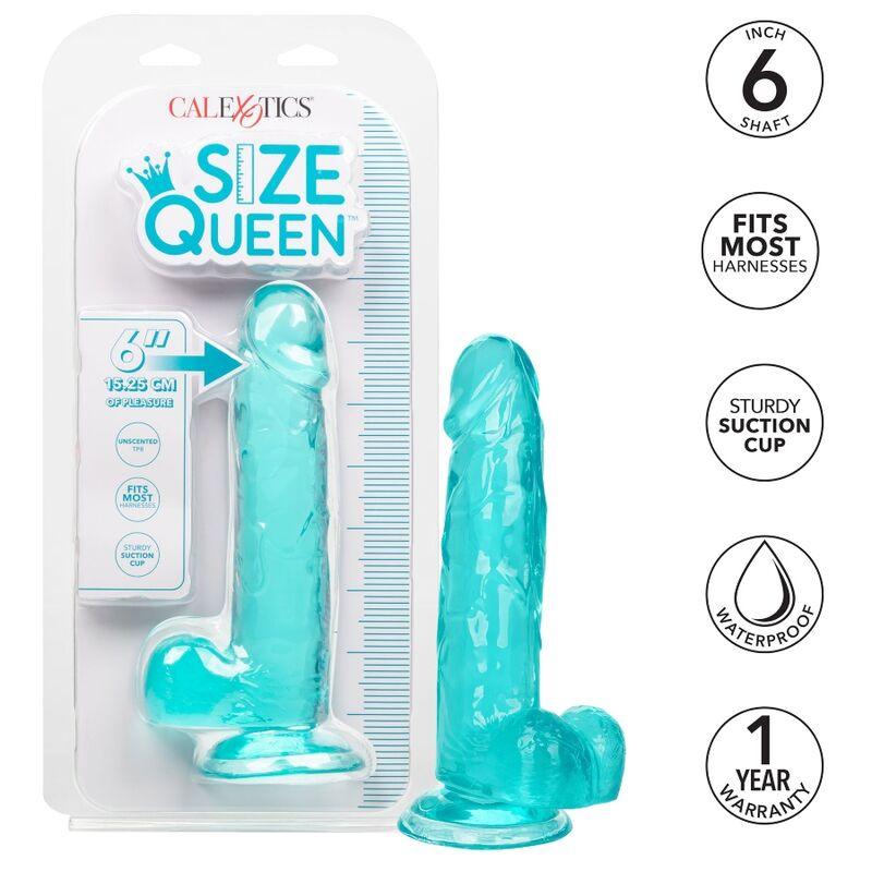 CALEXOTICS - SIZE QUEEN DILDO AZUL 15.3 CM - Sensuana.es