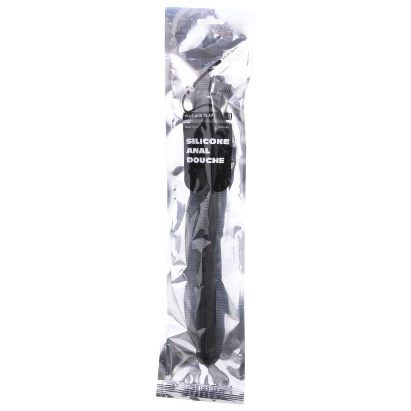 ALL BLACK - RIDGED SILICONE ANAL SHOWER 27 CM