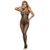 QUEEN LINGERIE - BODYSTOCKING CUELLO HALTER Y ESPALDA ABIERTA S/L