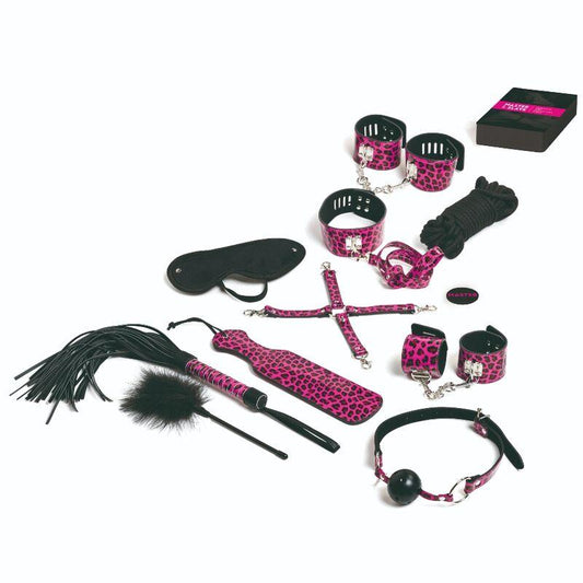 TEASE & PLEASE - JUEGO 13 ACCESORIOS BONDAGE MAGENTA - Sensuana.es