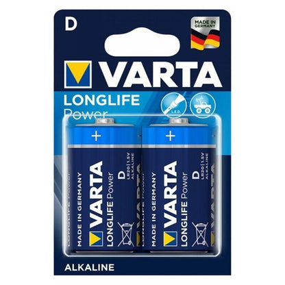 VARTA - LONGLIFE POWER PILA ALCALINA D LR20 BLISTER*2 - Sensuana.es