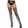 LEG AVENUE - SHINY STOCKINGS WITH GARTER ONE SIZE