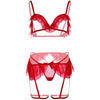 LEG AVENUE - THREE PIECE SET OF BRA, GARTER BOW AND THONG