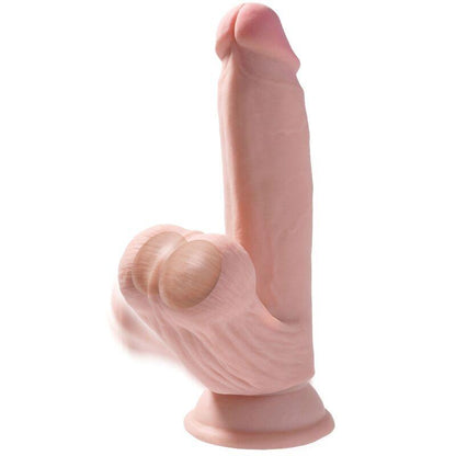 KING COCK - PLUS 3D DILDO SWINGING BALLS 15.2 CM NATURAL - Sensuana.es