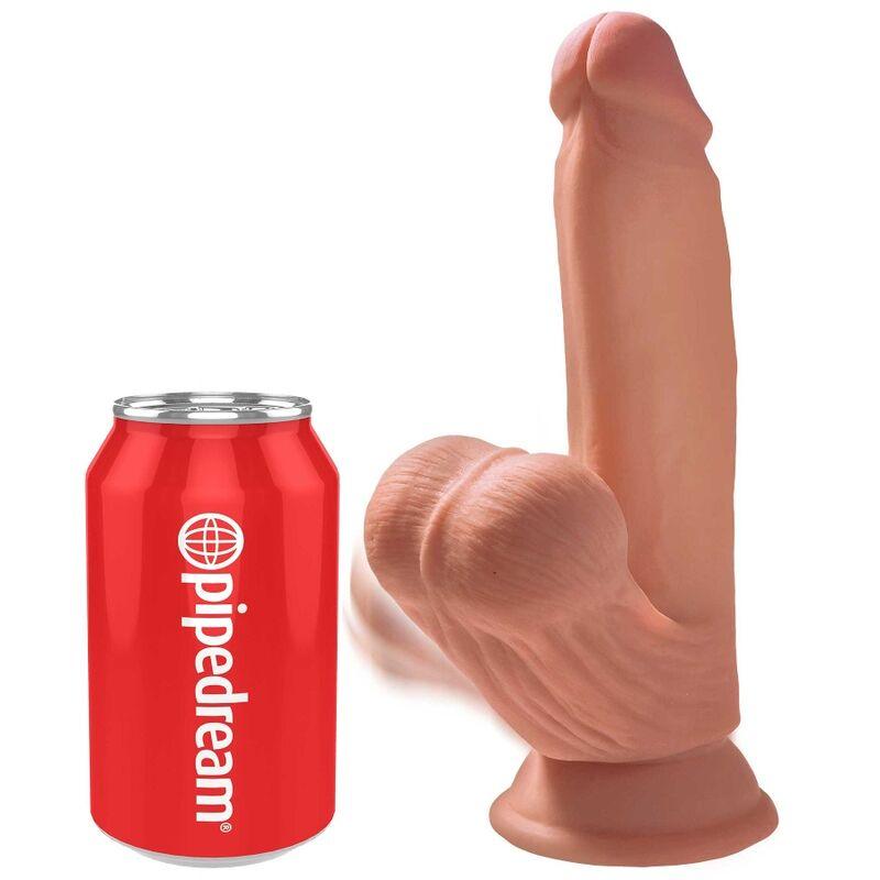 KING COCK - PLUS 3D DILDO BALANÇANDO BOLAS 15,2 CM