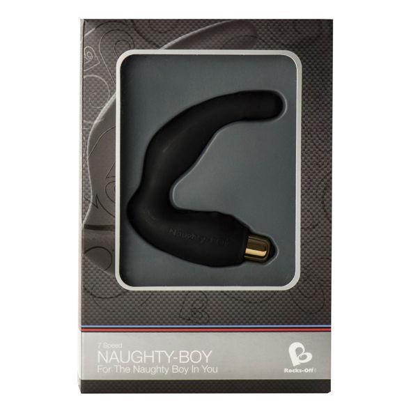 ROCKS-OFF - NAUGHTY-BOY MASAJEADOR DEL PUNTO G MASCULINO 7 V NEGRO - Sensuana.es