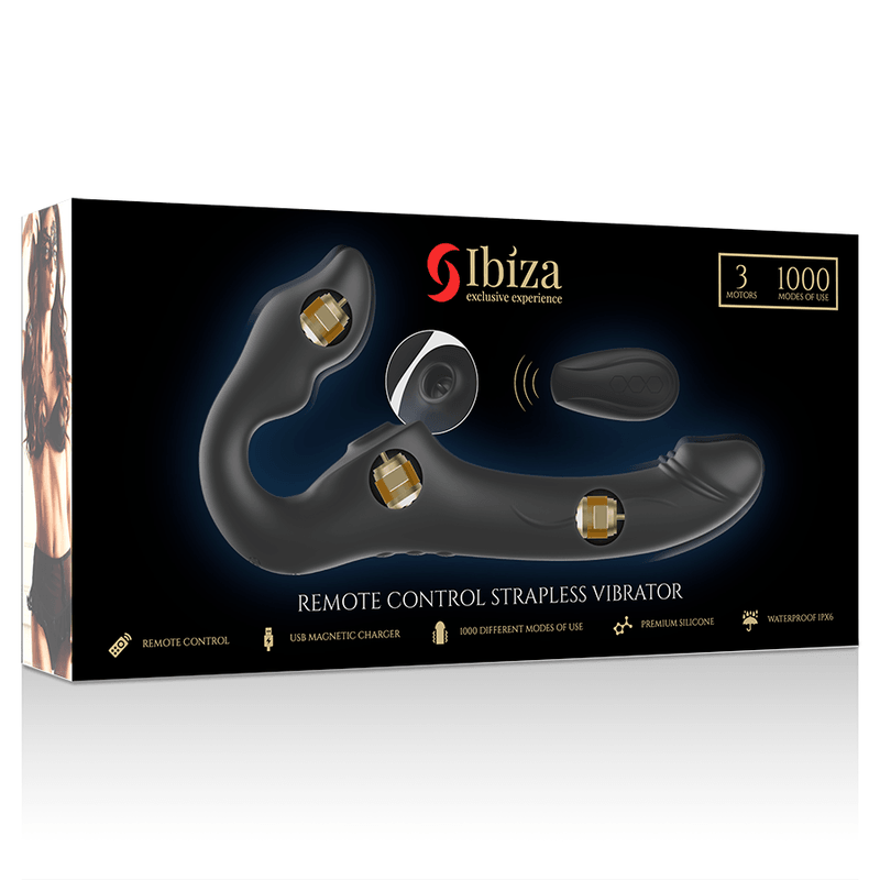 IBIZA - VIBRADOR STRAPLESS CONTROL REMOTO 3 MOTORES 1000 COMBINACIONES. - Sensuana.es