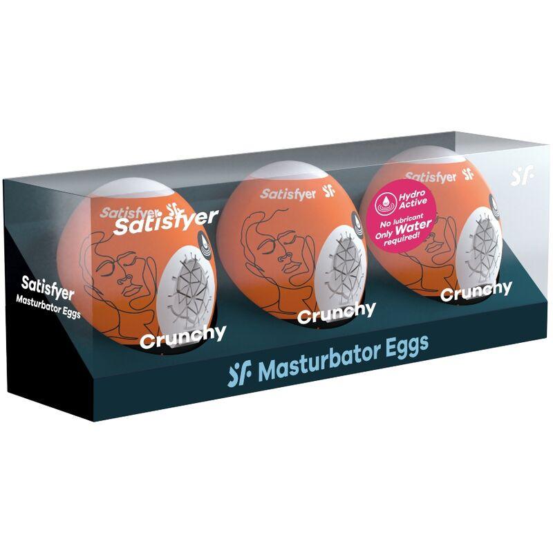 SATISFYER - 3 OVOS CRUNCHY MASTURBADOR