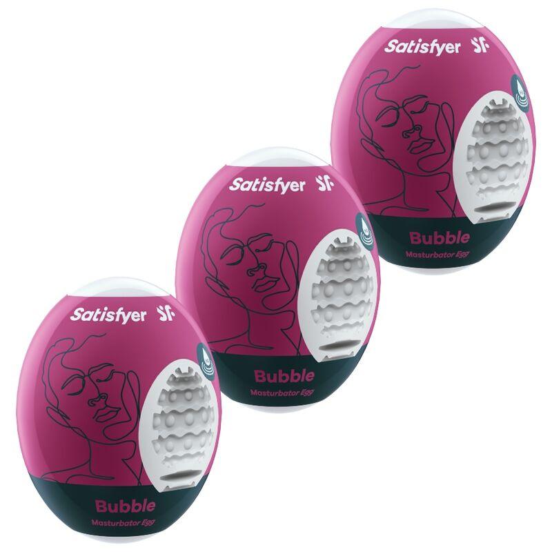 SATISFYER - 3 HUEVOS MASTURBADORES BUBBLE - Sensuana.es