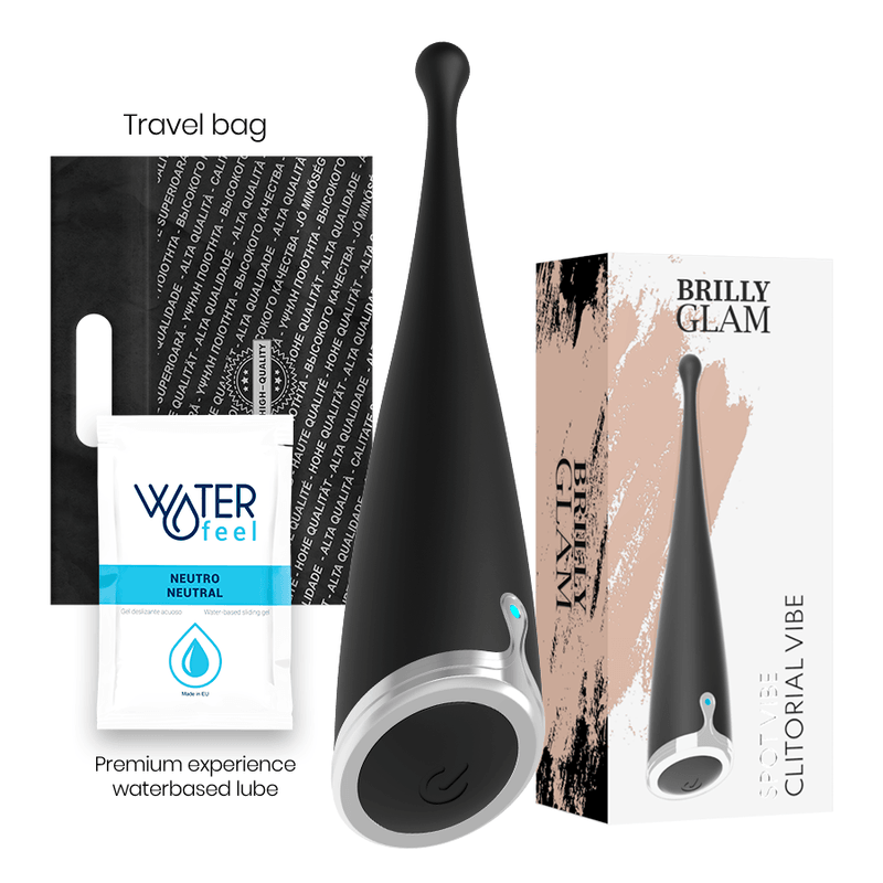 BRILLY GLAM - SPOT VIBE VIBRADOR CLITORIAL ORGASMICO SILICONA NEGRO - Sensuana.es