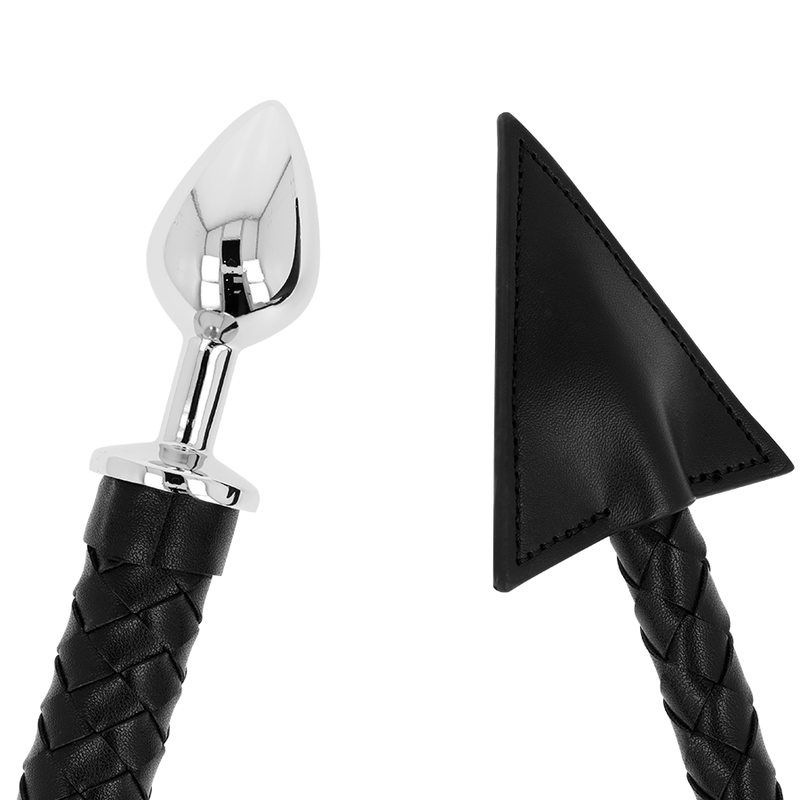 OHMAMA FETISH - PLUG ANAL DEVIL'S TAIL COURO E METAL 7 CM