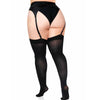 LEG AVENUE - HIGH STOCKINGS WITH BLACK BOW ONE SIZE