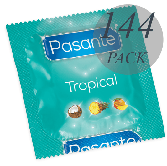 PASANTE - PRESERVATIVOS SABORES TROPICAL BOLSA 144 UNIDADES - Sensuana.es