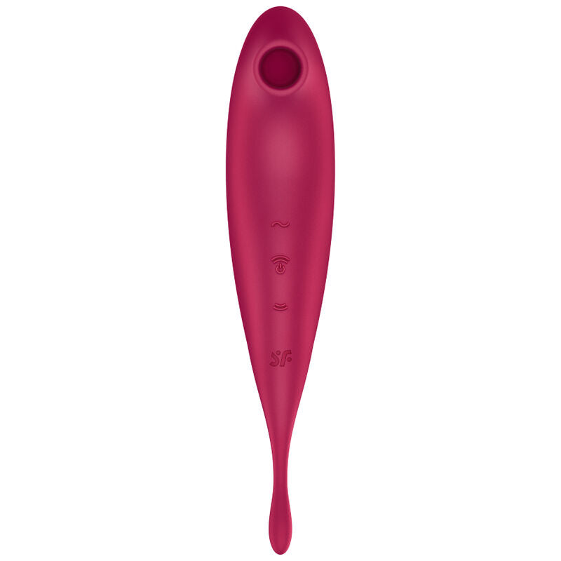 SATISFYER - TWIRLING PRO+ STIMULATOR AND VIBRATOR APP RED