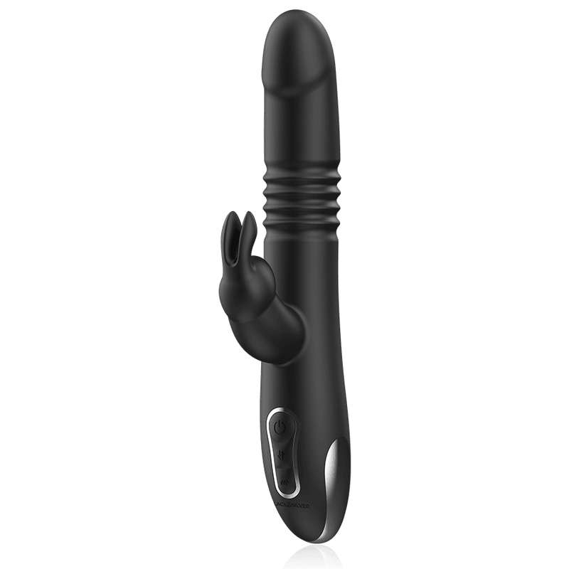 BLACK&SILVER - KENJI VIBRADOR RABBIT UP & DOWN COMPATIBLE CON WATCHME - Sensuana.es