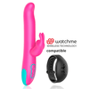 HAPPY LOKY - VIBRADOR E ROTADOR PLUTO COELHO COMPATÍVEL COM A TECNOLOGIA WATCHME WIRELESS