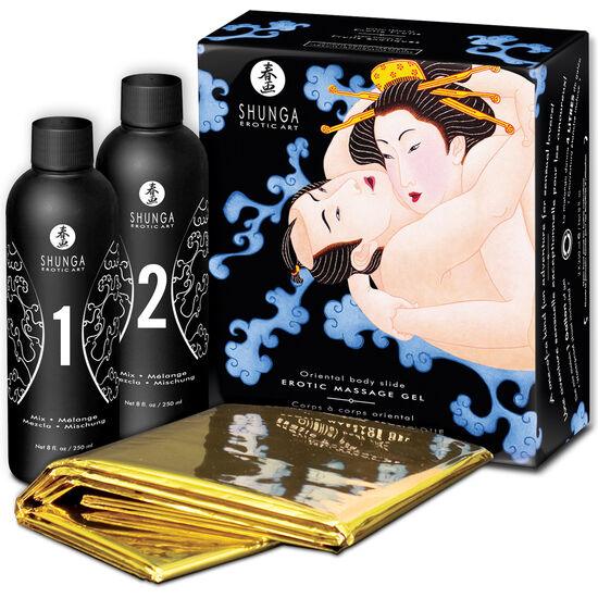 SHUNGA - GEL DE MASAJE EROTICO CUERPO A CUERPO ORIENTAL FRUTAS EXOTICAS - Sensuana.es