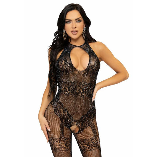 LEG AVENUE - BODYSTOCKING DE RED SIN COSTURAS TALLA ÚNICA - NEGRO - Sensuana.es