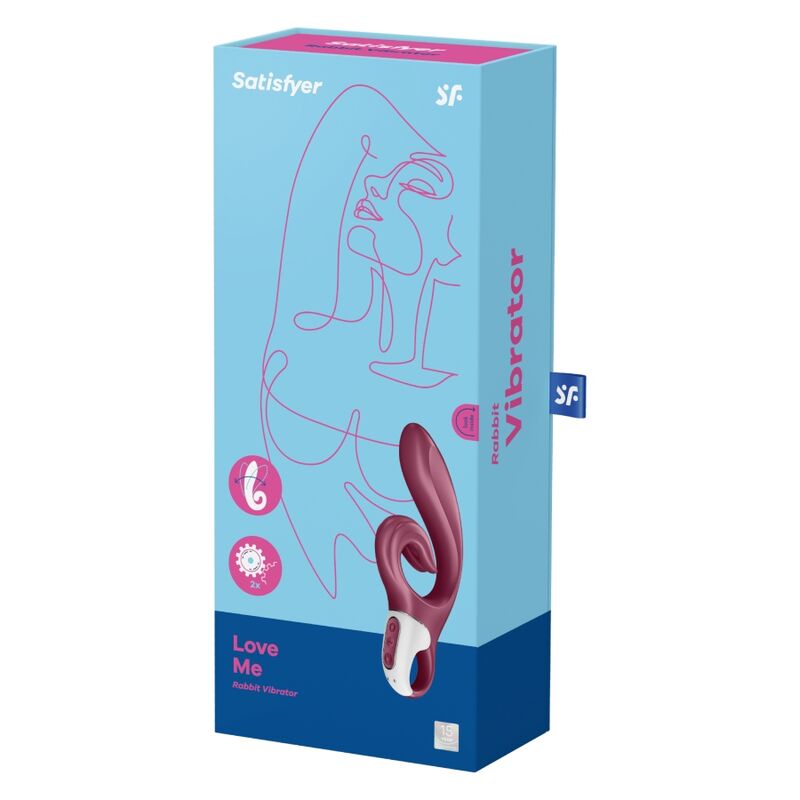 SATISFYER - LOVE ME VIBRADOR RABBIT AZUL - Sensuana.es