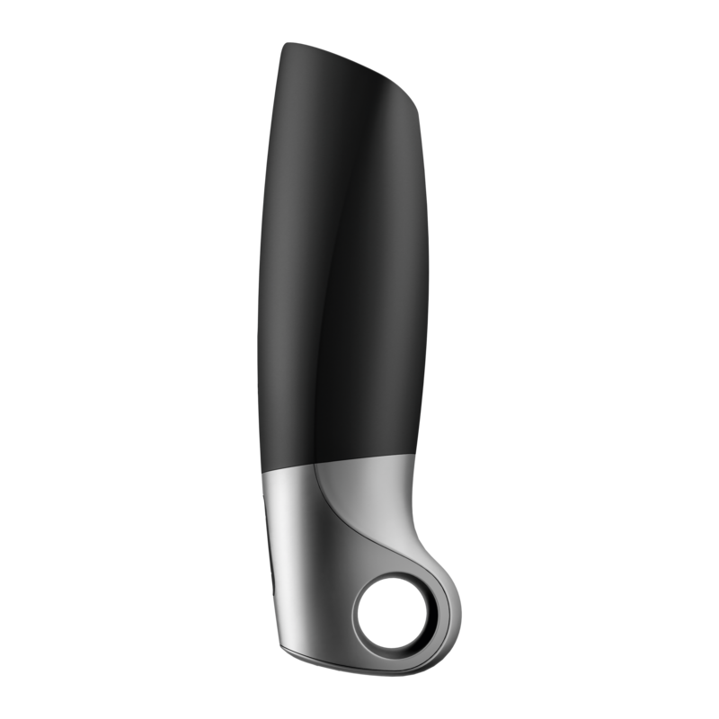 SATISFYER - POWER MASTURBATOR NEGRO Y PLATA - Sensuana.es