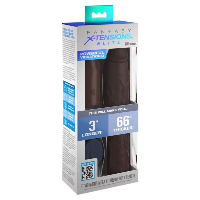 FANTASY X- TENSIONS - PIPEDREAMS SLEEVE 22.86 CM + 7.62 CM PLUG REMOTE BROWN