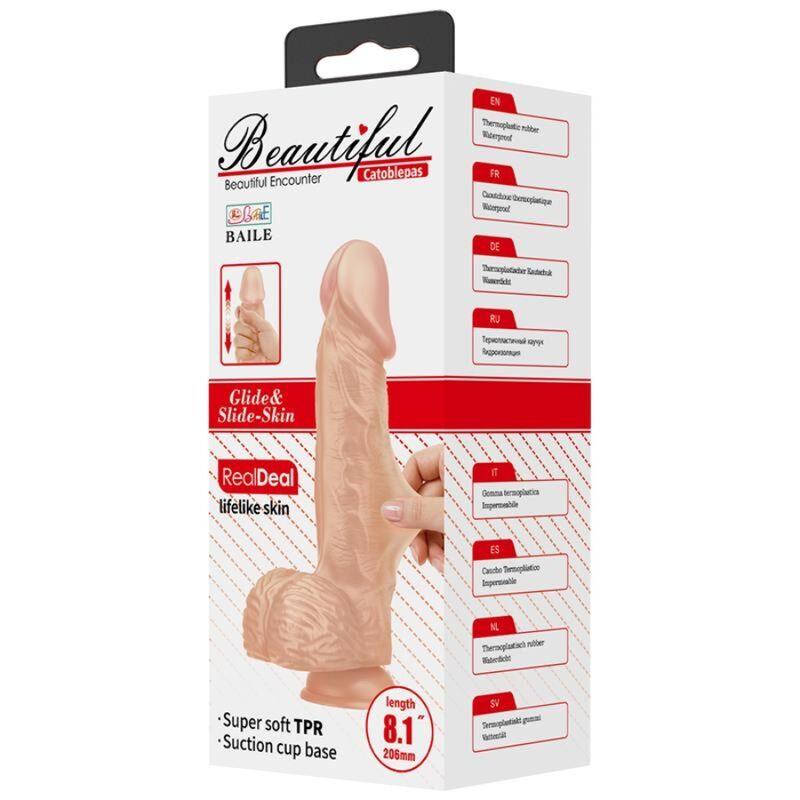 BAILE - BEAUTIFUL ENCOUNTER CATOBLEPAS DILDO REALISTICO FLEXIBLE 20.6 CM NATURAL - Sensuana.es