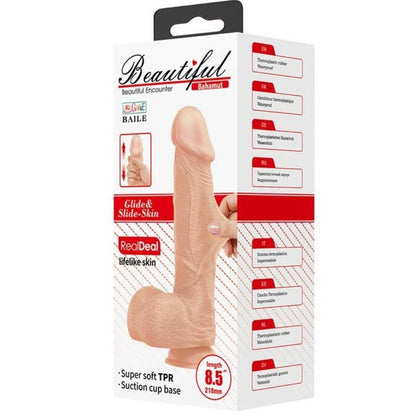 BAILE - BEAUTIFUL ENCOUNTER BAHAMUT DILDO REALISTICO FLEXIBLE 21.8 CM NATURAL - Sensuana.es