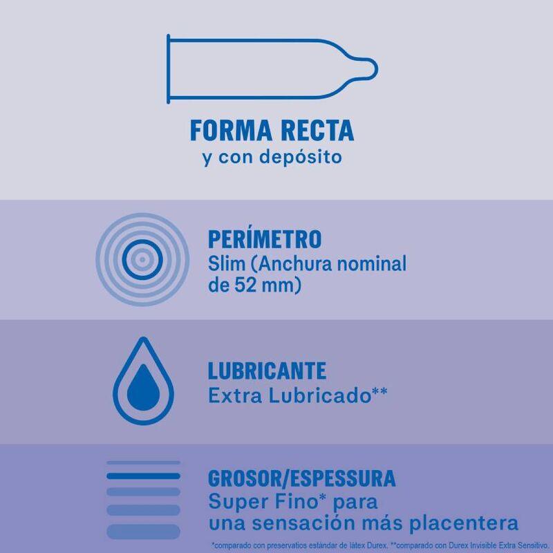 DUREX - INVISIBLE EXTRA LUBRICADO 12 UNIDADES - Sensuana.es