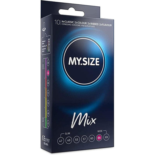 MY SIZE - MIX PRESERVATIVOS 64 MM 10 UNIDADES - Sensuana.es