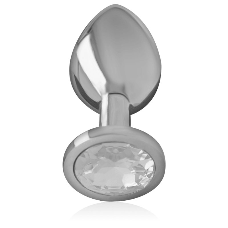 INTENSE - PLUG ANAL METAL ALUMINIO CON CRISTAL PLATA TALLA L - Sensuana.es