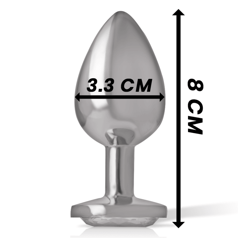 INTENSE - ALUMINUM METAL ANAL PLUG WITH SILVER CRYSTAL SIZE M