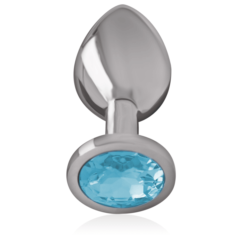 INTENSE - PLUG ANAL METAL ALUMINIO CON CRISTAL AZUL TALLA S - Sensuana.es