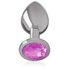 INTENSE - PLUG ANAL METAL ALUMINIO CON CRISTAL ROSA TALLA S - Sensuana.es