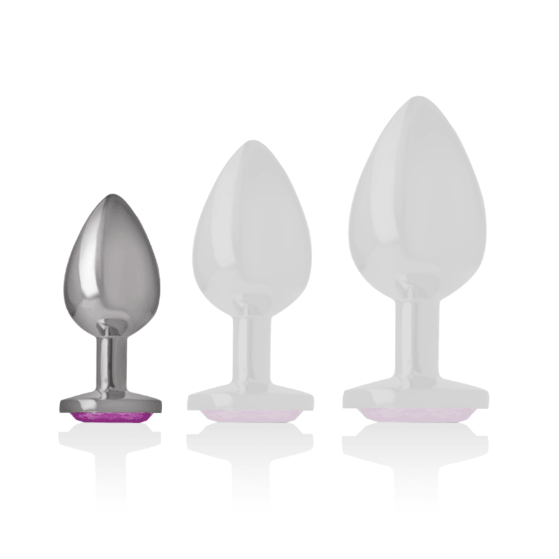 INTENSE - PLUG ANAL METAL ALUMINIO CON CRISTAL ROSA TALLA S - Sensuana.es