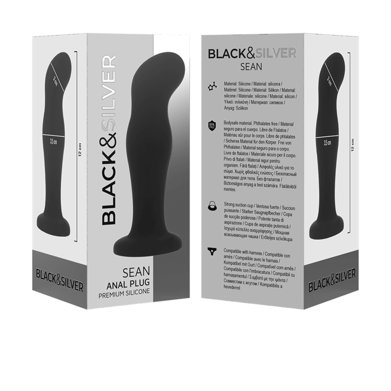 BLACK&SILVER - SEAN PLUG ANAL SILICONA PREMIUM NEGRO - Sensuana.es