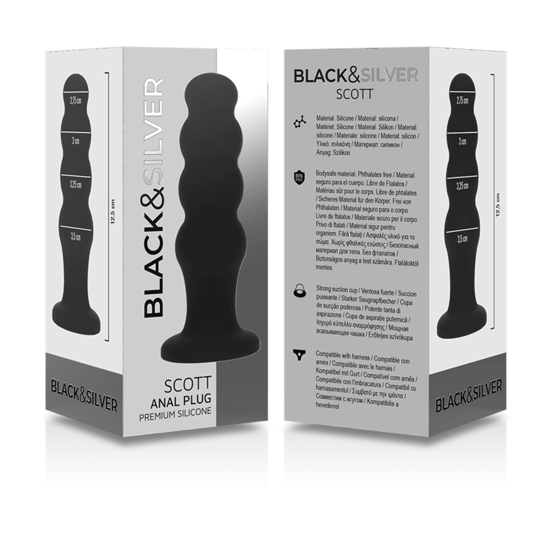 BLACK&SILVER - SCOTT PLUG ANAL SILICONA PREMIUM NEGRO - Sensuana.es