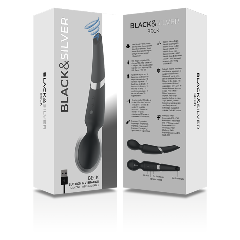 BLACK&SILVER - BECK WAND Y SUCCIONADOR 2 EN 1 SILICONA - Sensuana.es