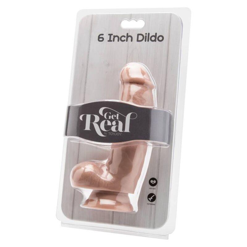 GET REAL - DILDO 12 CM CON TESTICULOS NATURAL - Sensuana.es