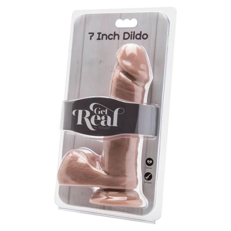 GET REAL - DILDO 18 CM CON TESTICULOS NATURAL - Sensuana.es