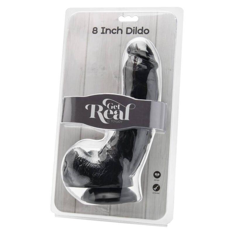 GET REAL - DILDO 20,5 CM CON TESTICULOS NEGRO - Sensuana.es