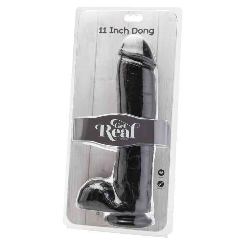 GET REAL - DILDO 28 CM CON TESTICULOS NEGRO - Sensuana.es