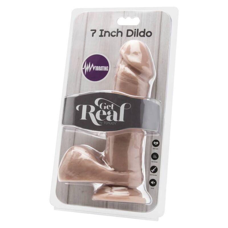 GET REAL - DILDO 18 CM CON TESTICULOS VIBRADOR NATURAL - Sensuana.es